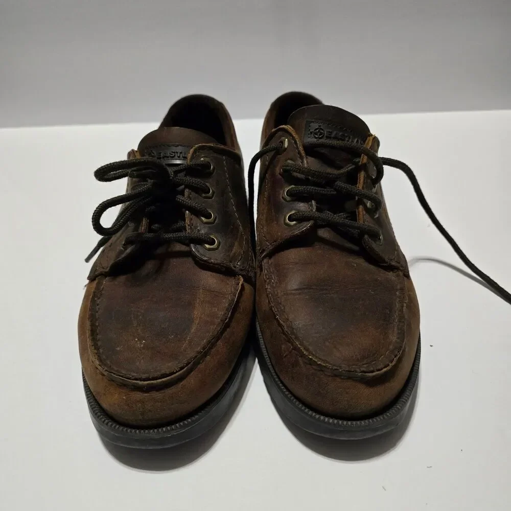 EASTLAND Men's Casual Shoes Brown 10.5W Leather Lace-Up Moc Toe